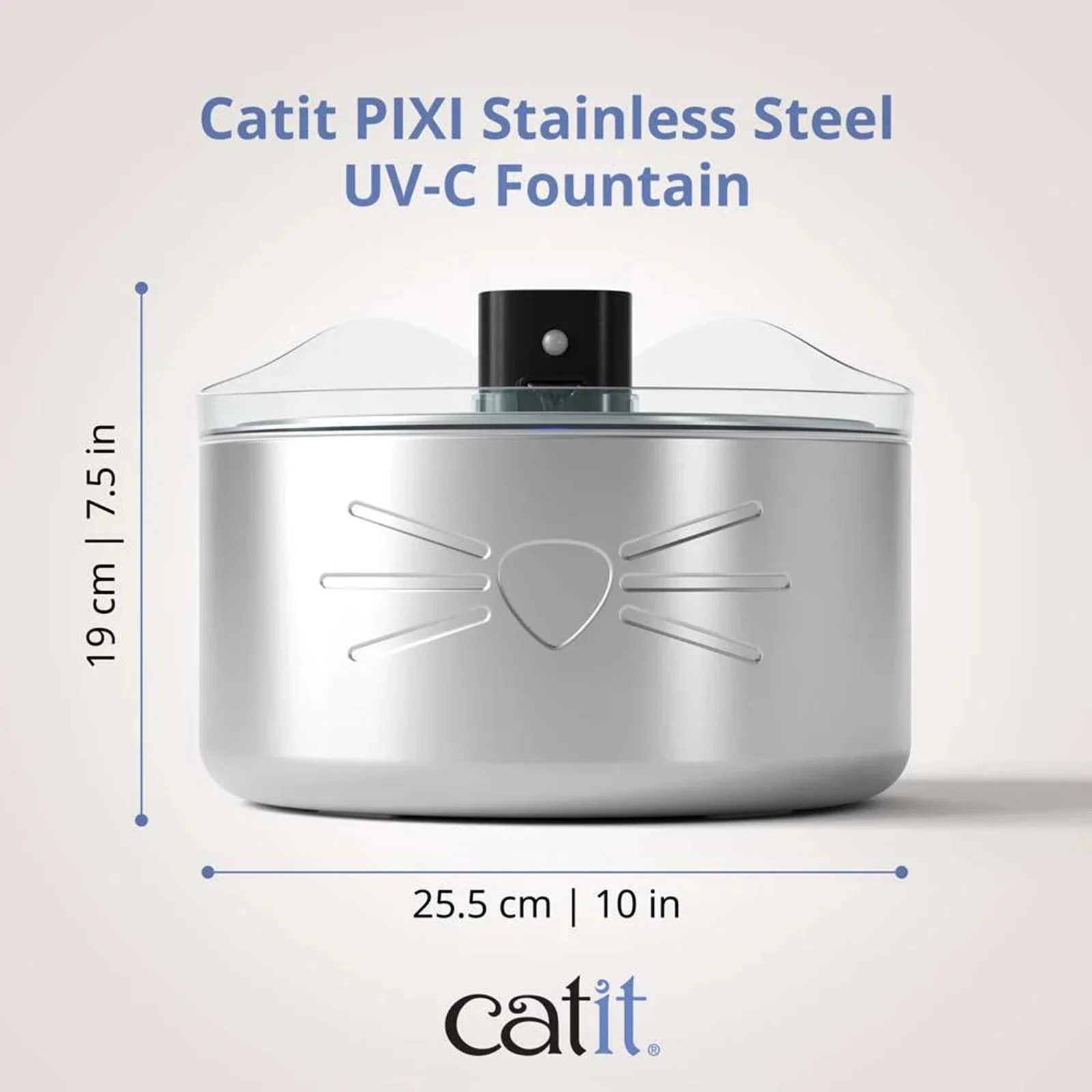 Catit Pixi Drikkefontæne Rustfrit stål UV-C 5 Liter